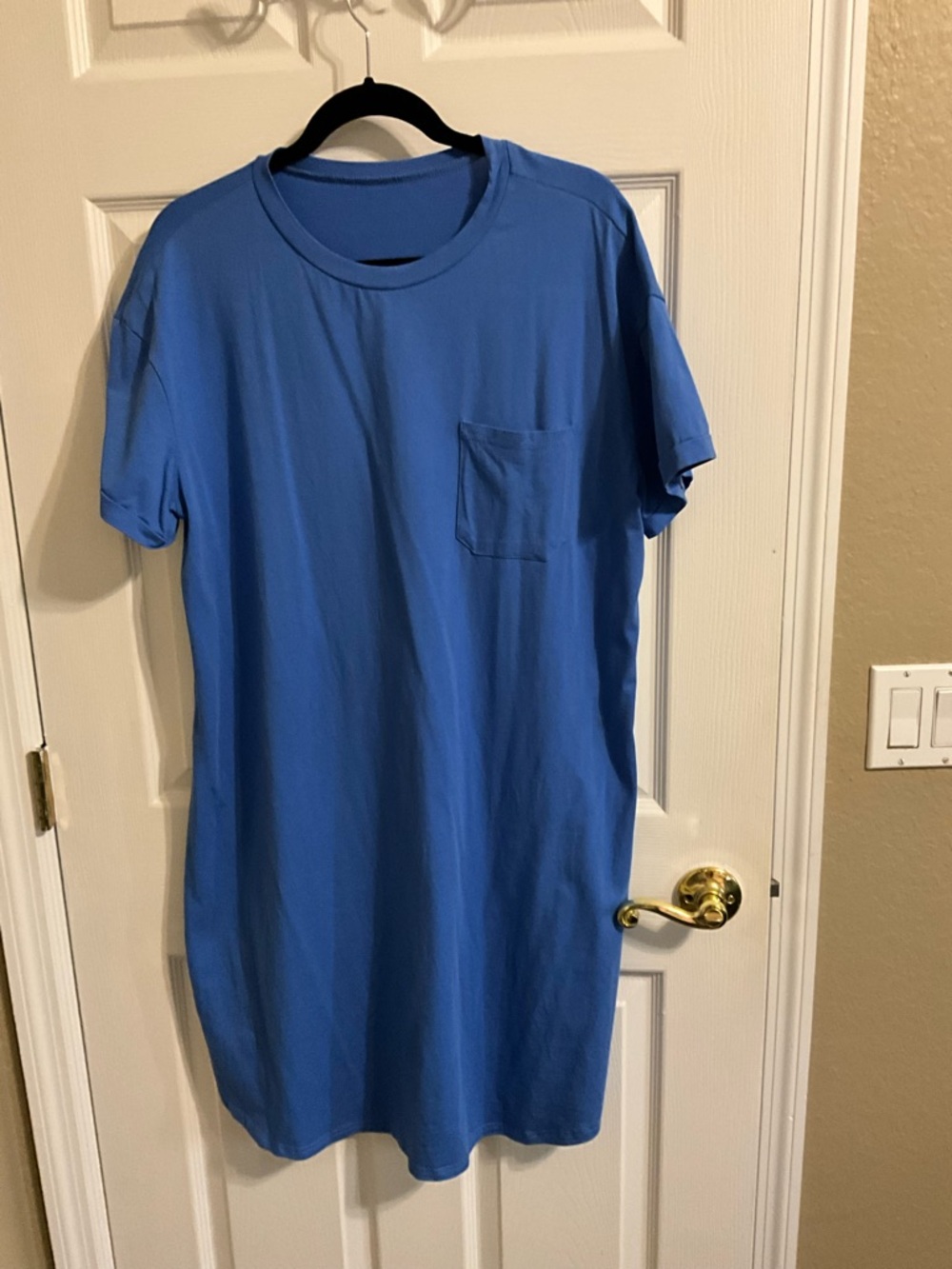 Source Unknown Blue T-Shirt Dress with Pocket